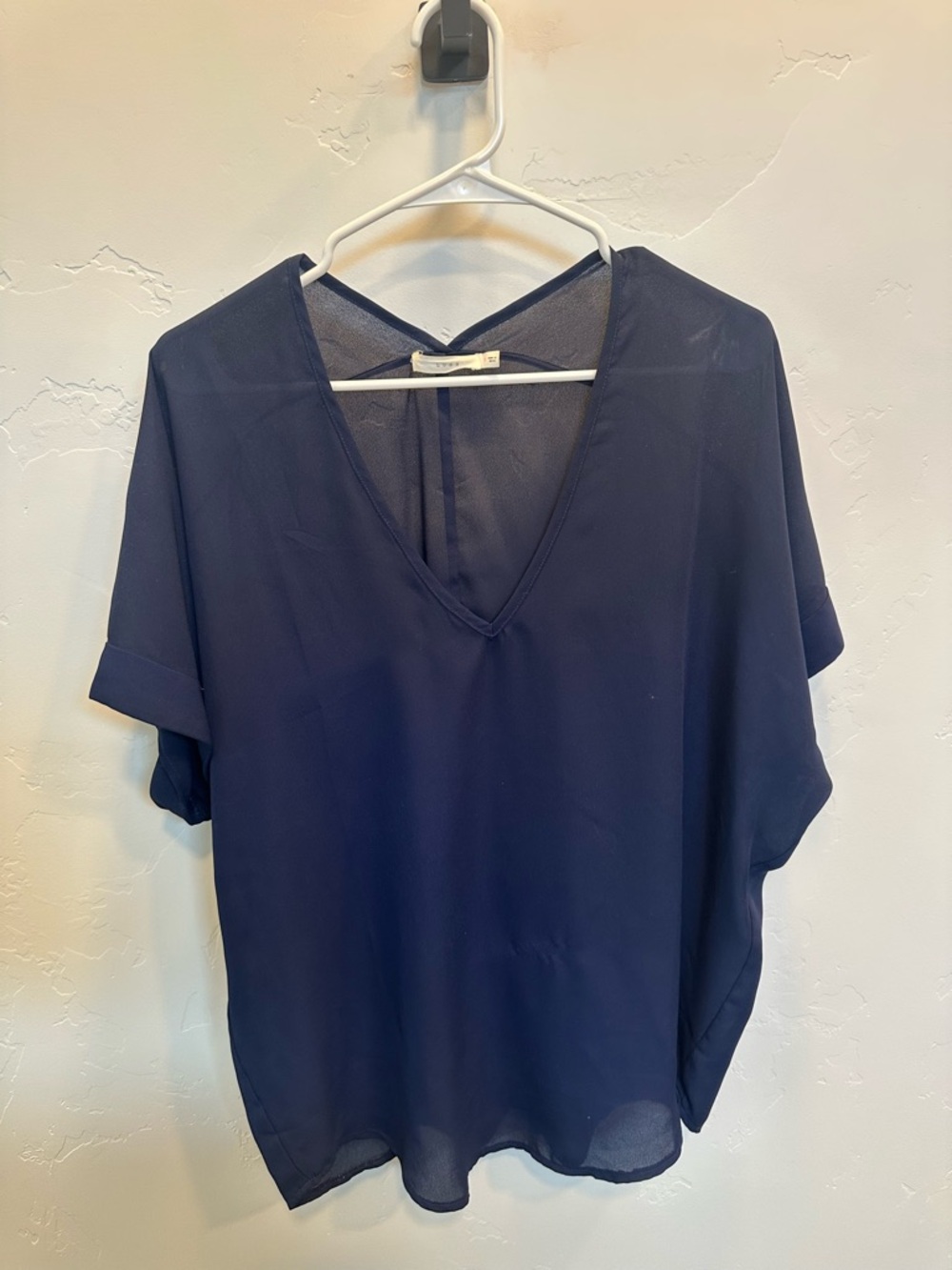 Lush Navy V-Neck Dolman Blouse